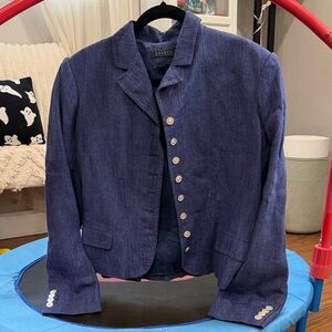 Ralph Lauren Blue Linen Blazer- vintage!